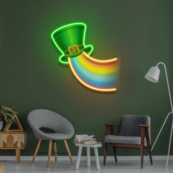 Rainbow Lucky St Patrick's Day  Led Neon Sign Light