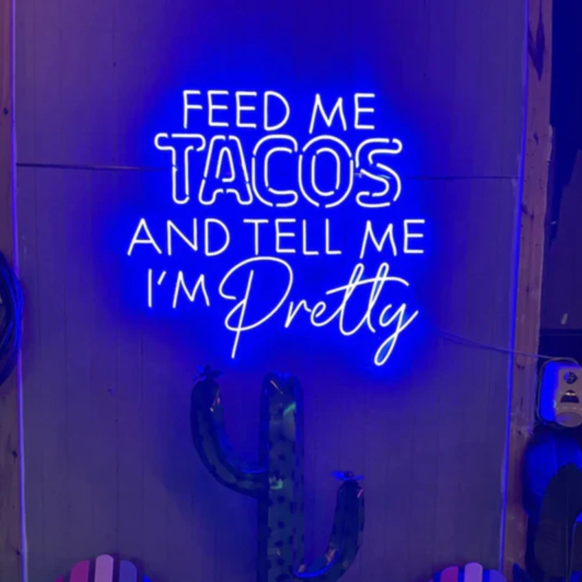 Feed Me Tacos & Tell Me I'm Pretty LED Neon Sign