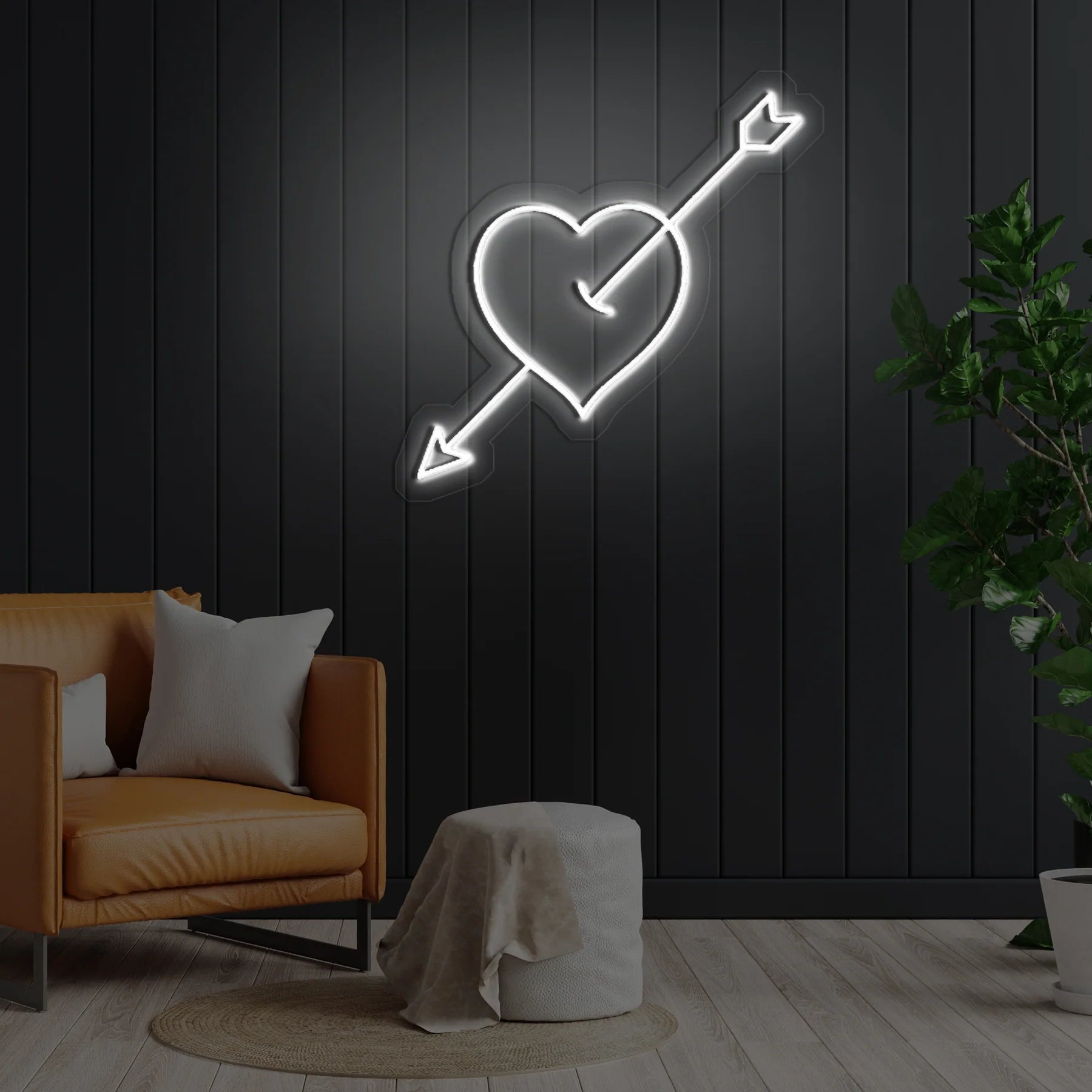 Arrow Through The Heart LED Neon Sign