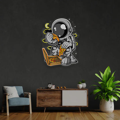 Astronaut Pizza Cartoon Artwork Led Neon Sign Light