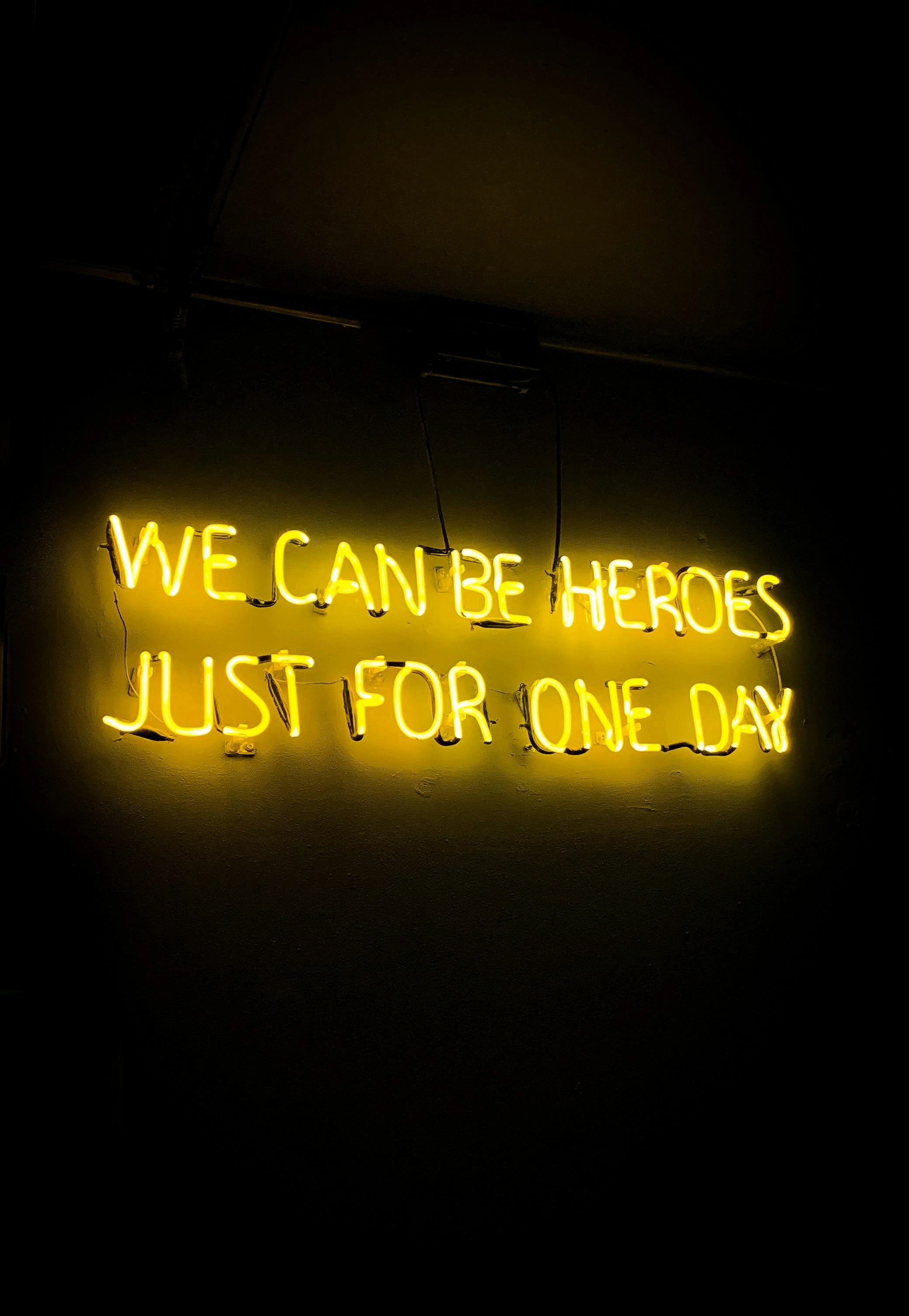 Heroes Glass Neon Sign