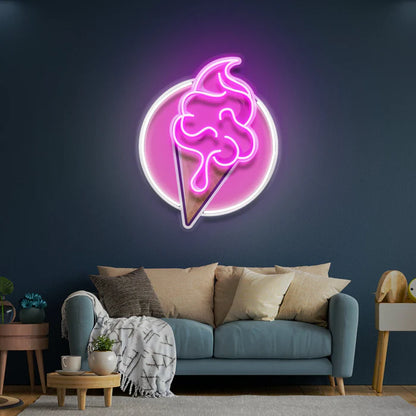 Ice Cream Cartoon Cute Artwork LED Neon Sign Light