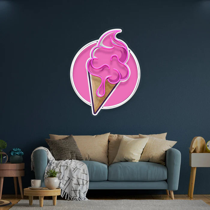 Ice Cream Cartoon Cute Artwork LED Neon Sign Light