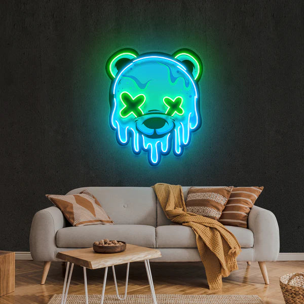 Ice Head Bear Artwork Led Neon Sign Light