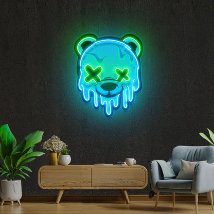 Ice Head Bear Artwork Led Neon Sign Light