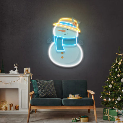 Plump Snowman Led Neon Sign Light