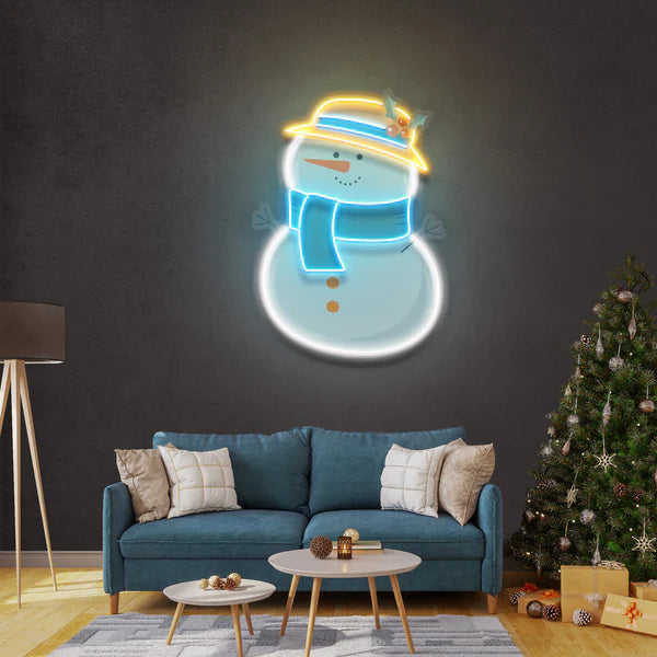 Plump Snowman Led Neon Sign Light