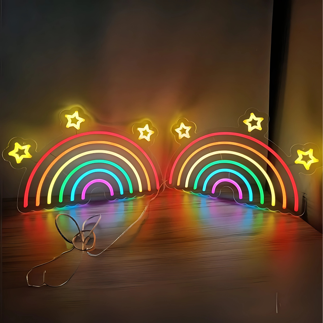 Rainbow Wall Decor - Rainbow Neon Sign, Neon Sign Bedroom, Neon Light