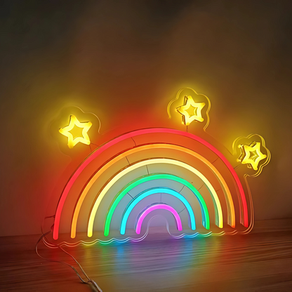 Rainbow Wall Decor - Rainbow Neon Sign, Neon Sign Bedroom, Neon Light