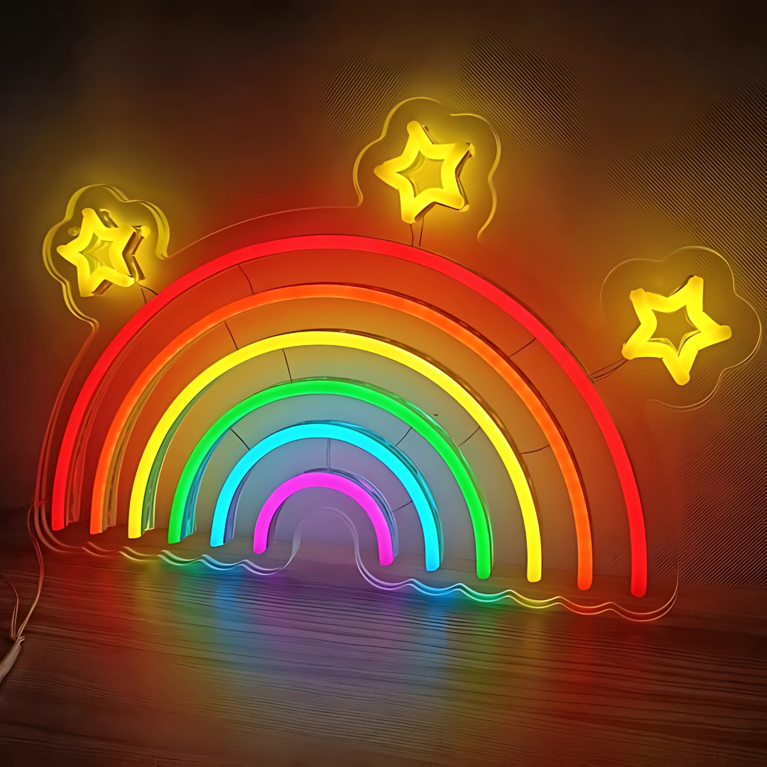 Rainbow Wall Decor - Rainbow Neon Sign, Neon Sign Bedroom, Neon Light