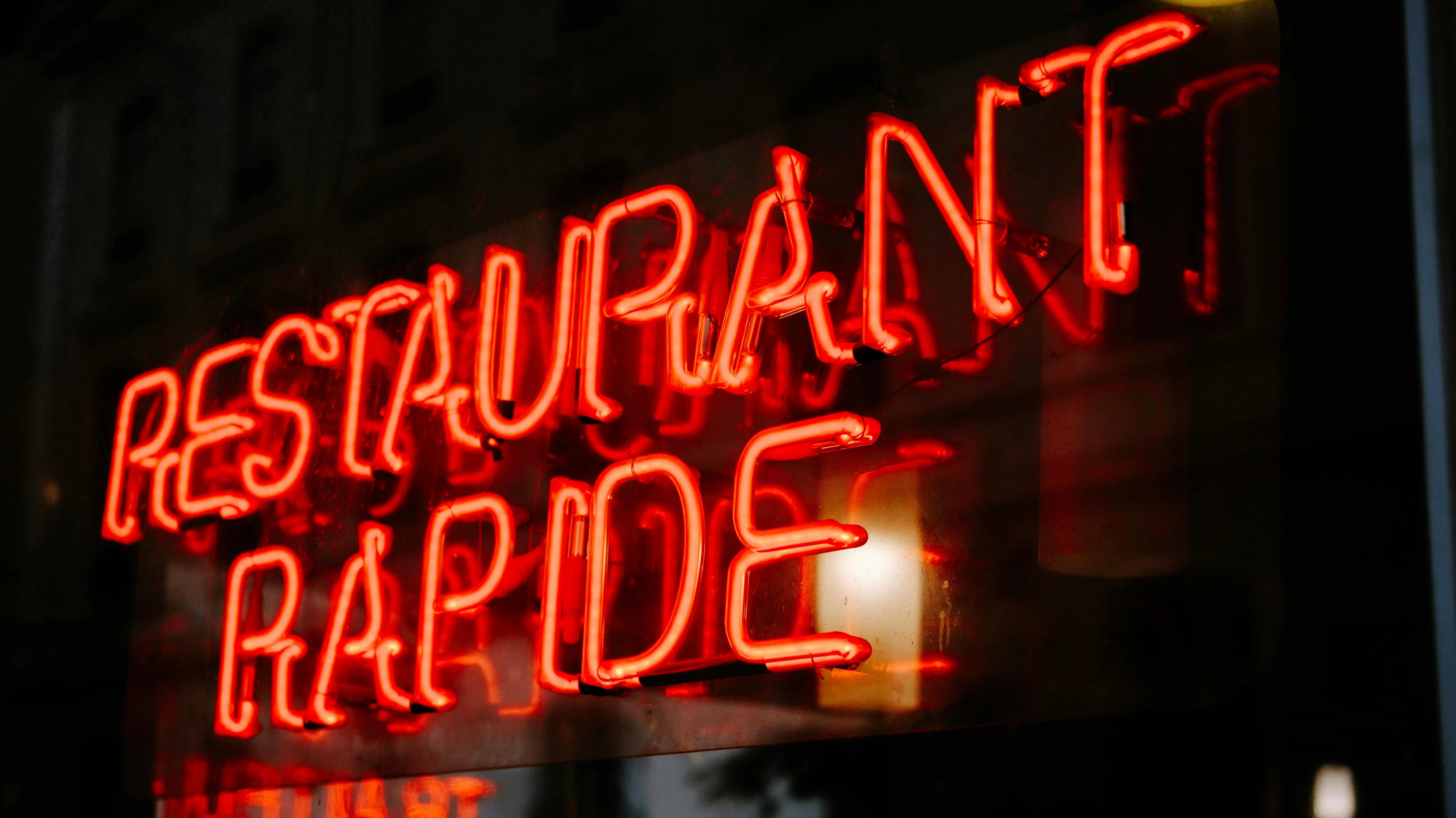 Restaurant Glass Neon Sign