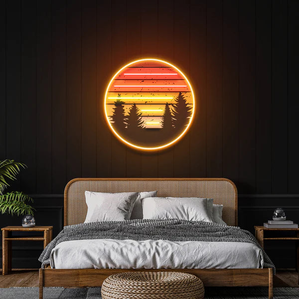 Retro Mountain Sunset Led Neon Sign Light