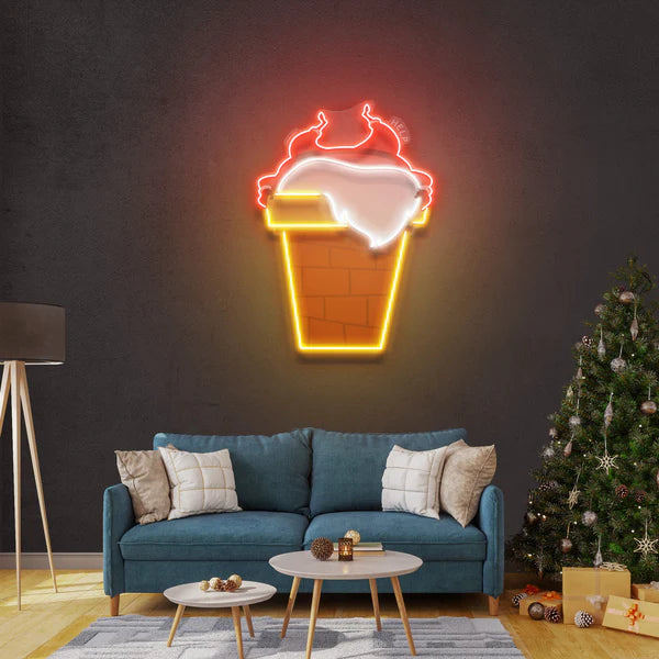 Santa Stuck In Chimney Led Neon Sign Light