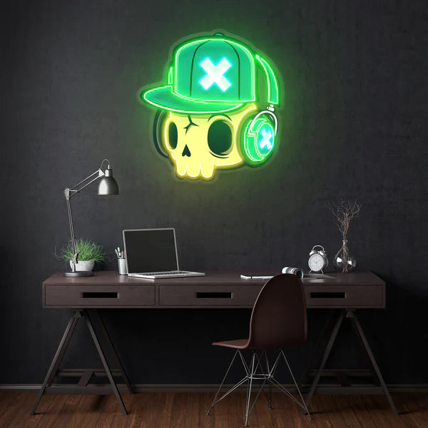 Skull And Headphones Art Work Led Neon Sign Light