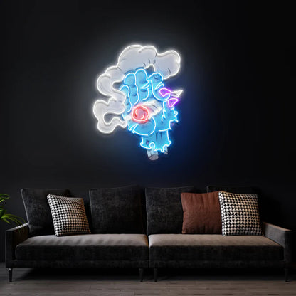 Smoking Zombie Hand Cartoon Artwork Led Neon Sign Light