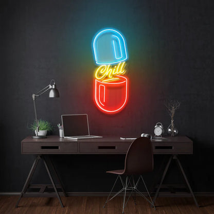 The Chill Pill Led Neon Acrylic Artwork Led Neon Sign Light