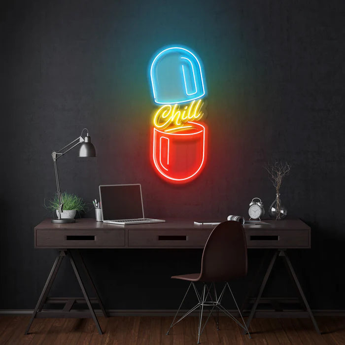 The Chill Pill Led Neon Acrylic Artwork Led Neon Sign Light