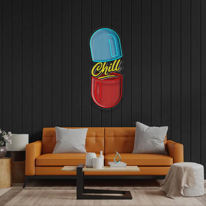 The Chill Pill Led Neon Acrylic Artwork Led Neon Sign Light