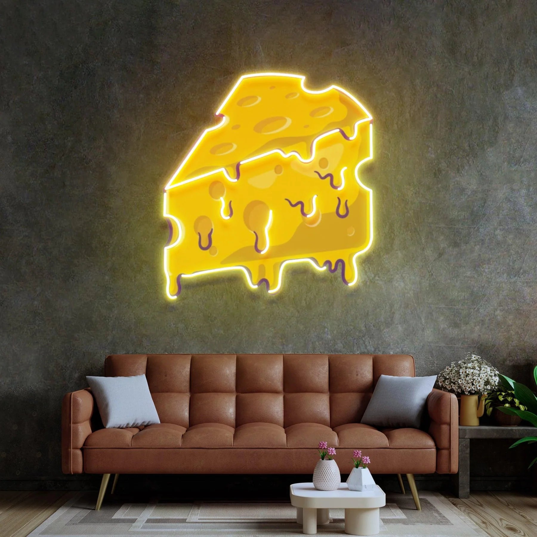 Thick Cheese Slice LED Neon Acrylic Artwork