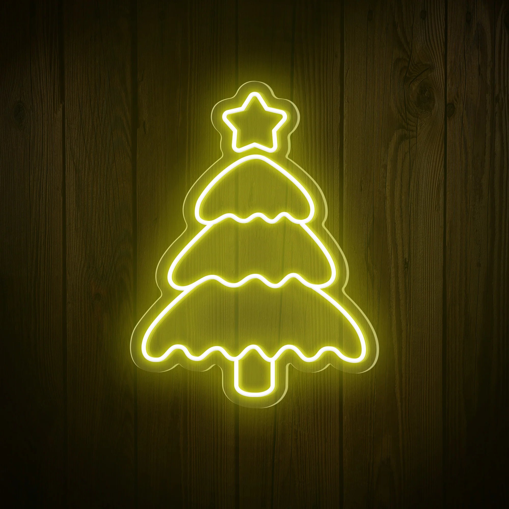 Christmas Tree Shining Star Neon Sign