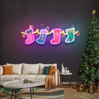 Chrismas Sock Led Neon Sign Light