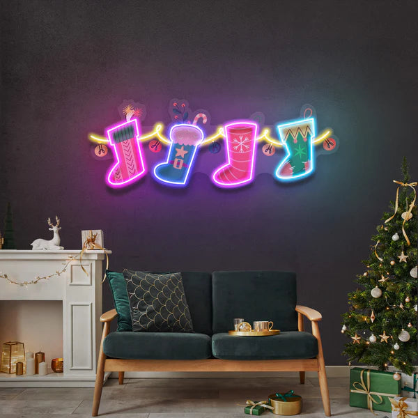 Chrismas Sock Led Neon Sign Light