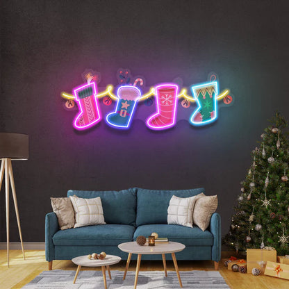 Chrismas Sock Led Neon Sign Light