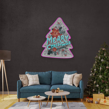 Xmas on tree Art Work Led Neon Sign Light