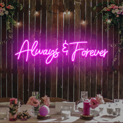 Always And Forever Wedding Neon Sign Light