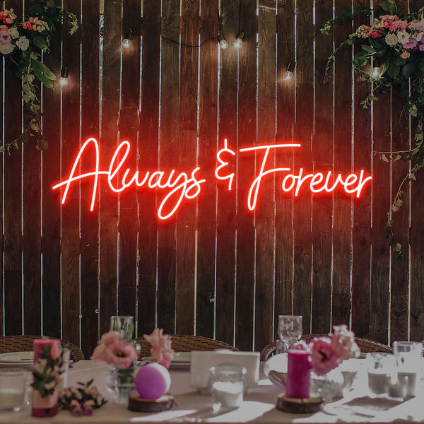 Always And Forever Wedding Neon Sign Light