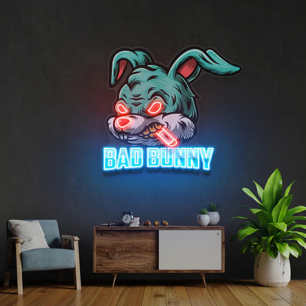 Bad Bunny Artwork Led Neon Sign Light