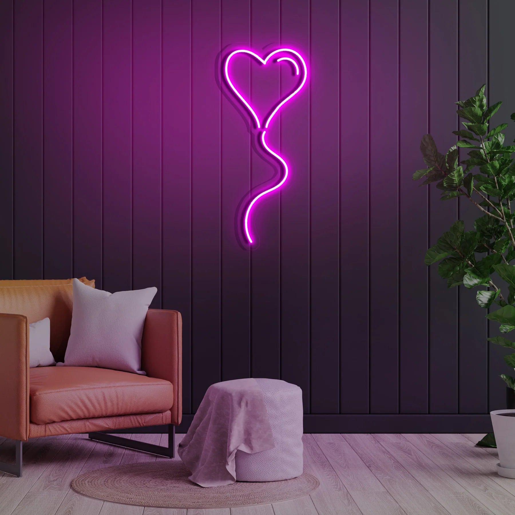 Balloon Heart LED Neon Sign