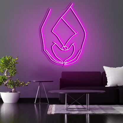 Hand Heart LED Neon Sign