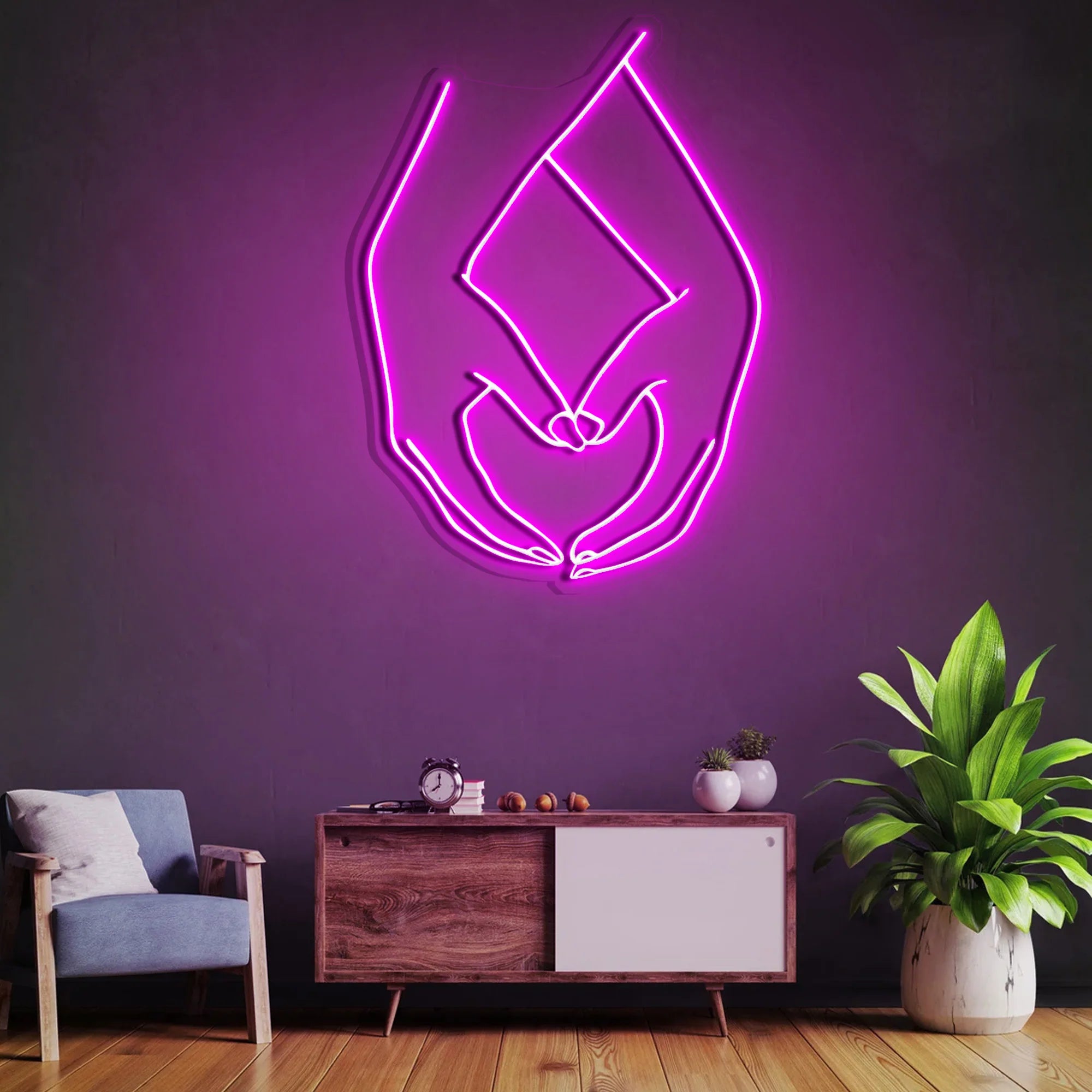 Hand Heart LED Neon Sign