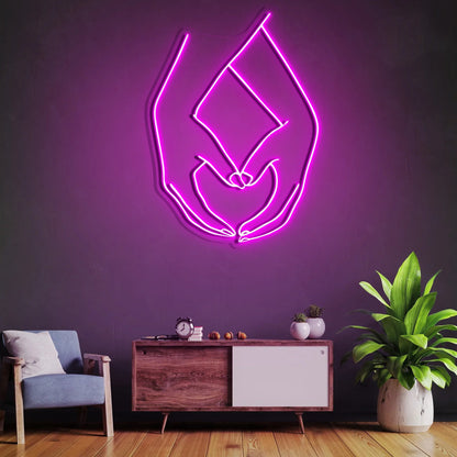 Hand Heart LED Neon Sign