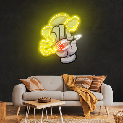 Hand Smoke Artwork Led Neon Sign Light