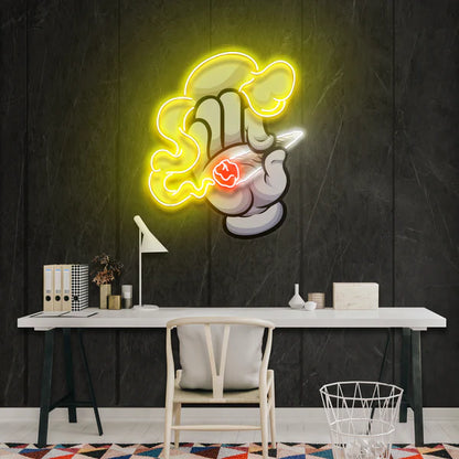 Hand Smoke Artwork Led Neon Sign Light