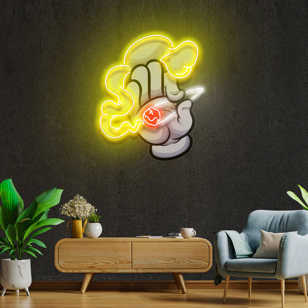 Hand Smoke Artwork Led Neon Sign Light