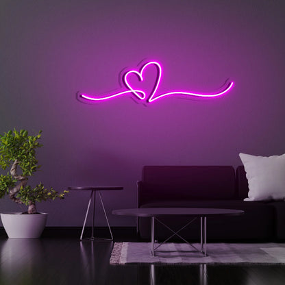 Line Art Heart LED Neon Sign