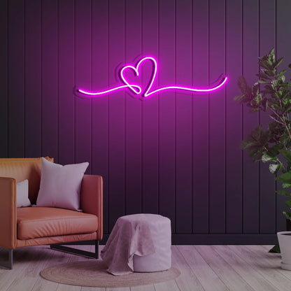 Line Art Heart LED Neon Sign