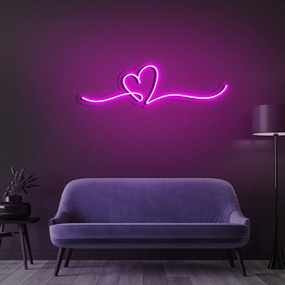 Line Art Heart LED Neon Sign