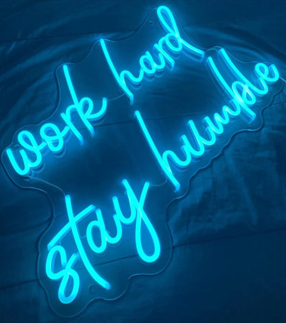 Work Hard Stay Humble LED Neon Sign Light