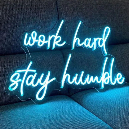 Work Hard Stay Humble LED Neon Sign Light